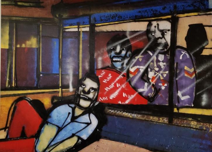 Herman Brood - Hopper (origineel schilderij), Antiek en Kunst, Kunst | Schilderijen | Modern, Ophalen