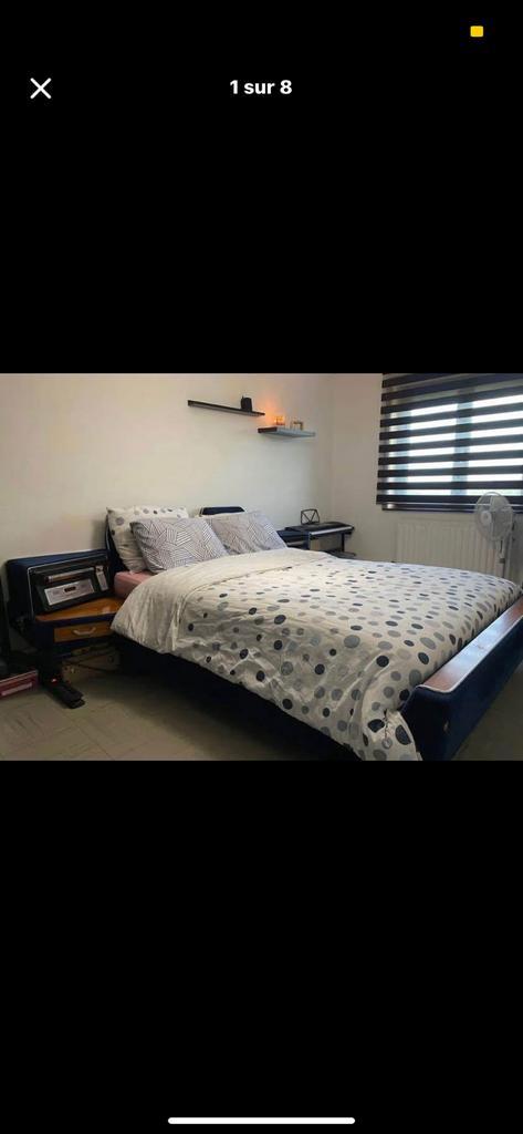 Lit vintage, Huis en Inrichting, Slaapkamer | Bedden, Zo goed als nieuw, Tweepersoons, Ophalen