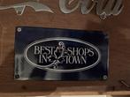 Emaille bordje – "Best Shop in Town", Ophalen of Verzenden, Gebruikt