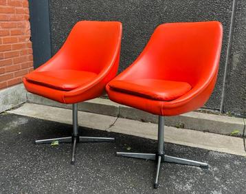 set/2 Space age bucketseats, orange 1960s  beschikbaar voor biedingen