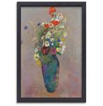 Vase à fleurs - Toile Odilon Redon + cadre à pâtisserie 60x9, 75 à 100 cm, Envoi, Création originale, 50 à 75 cm