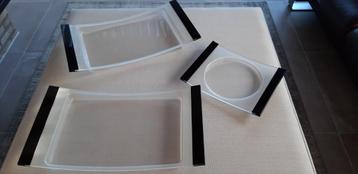 3 transparante designbakjes van hard plastic, gemaakt in Ita