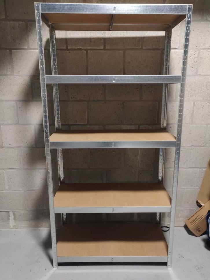 Heavy duty opbergrek 180x90x45cm metaal/hout (2 maal), Huis en Inrichting, Kasten | Stellingkasten, Zo goed als nieuw, Ophalen