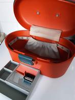 Vintage beautycase, Handtassen en Accessoires, Beautycases, Ophalen of Verzenden, Zo goed als nieuw, Oranje