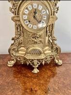 Victorian Ornate Brass Mantle Clock, 1880s, Antiek en Kunst, Ophalen of Verzenden