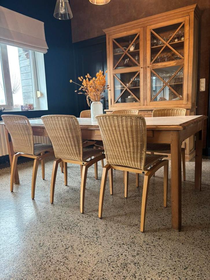 6 chaises en rotin / osier ligne roset, Maison & Meubles, Chaises, Enlèvement