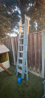 Dirks ladder 3x8 glazenwassersladder, Doe-het-zelf en Bouw, Ladders en Trappen, Ophalen, Zo goed als nieuw, Ladder