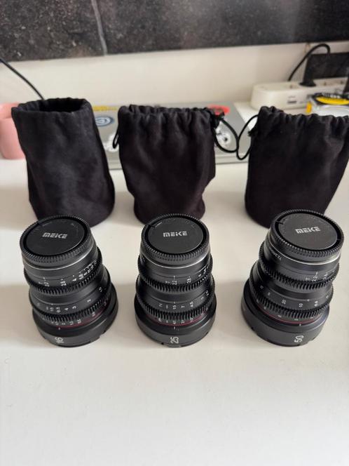Meike T2.2 Prime Cine Lens Kit MFT mount 16, 25 en 50mm, Audio, Tv en Foto, Foto | Lenzen en Objectieven, Zo goed als nieuw, Overige typen