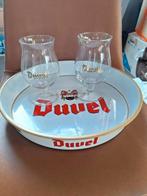 Schotel Duvel en 2 glazen, Verzamelen, Biermerken, Ophalen, Zo goed als nieuw, Duvel