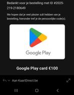 Google play 100 € giftcard, Tickets en Kaartjes