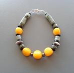 Nieuwe armband voor dames of heren in labradorieten Surfer, Met bedels of kralen, Geel, Nieuw, Ophalen of Verzenden