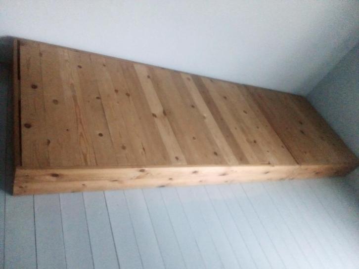 houten zitbank, Huis en Inrichting, Stoelen, Gebruikt, Hout, Overige kleuren, Ophalen