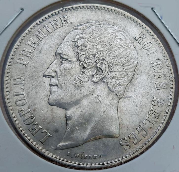 5 Frank 1858, Postzegels en Munten, Munten | België, Losse munt, Zilver, Zilver, Ophalen of Verzenden