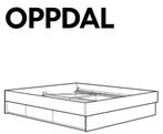 Ikea OPPDAL bed 160x200, Huis en Inrichting, Ophalen, Gebruikt, Zwart, Tweepersoons