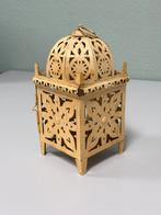 Bougeoir en de lanterne arabe marocaine métallique vintage, Moins de 25 cm, Enlèvement ou Envoi, Comme neuf, Métal