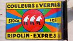 emaille reclamebord verf RIPOLIN, Verzamelen, Merken en Reclamevoorwerpen, Ophalen of Verzenden, Zo goed als nieuw, Reclamebord
