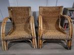 Set bamboe/riet stoelen, Tuin en Terras, Tuinstoelen, Overige materialen, Ophalen
