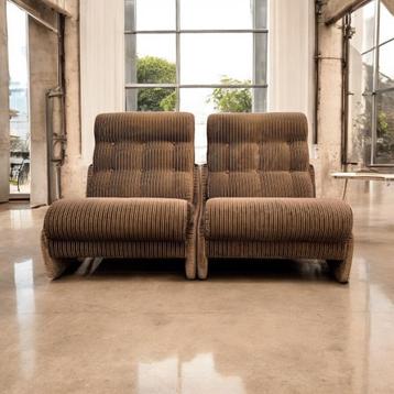 Vintage modulaire tweezit / retro fauteuils, Huis en Inrichting, Ophalen of Verzenden, Gebruikt, Tweepersoons, Stof