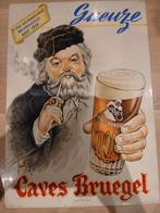 Oud Reclamebord Geuze Caves Bruegel, Verzamelen, Ophalen of Verzenden, Zo goed als nieuw, Reclamebord, Plaat of Schild, Overige merken