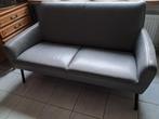 zeer ruime tweezit in grijs leder, Huis en Inrichting, Ophalen