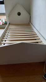 Kinderbed wit hout + lattenbodem en matras, Ophalen, Eenpersoons, Wit, 190 cm of minder