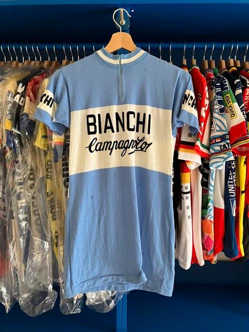 Bianchi-Campagnolo 1973 wielertrui koerstrui, Fietsen en Brommers, Fietsaccessoires | Fietskleding, Gebruikt, Heren, Bovenkleding