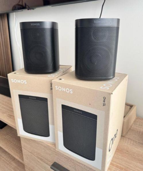 x 2 Sonos one SL Paires noires new, Audio, Tv en Foto, Luidsprekerboxen, Nieuw, Center speaker, 120 watt of meer, Overige merken