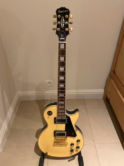 Epiphone Les Paul custom ivory blackback limited edition, Muziek en Instrumenten, Snaarinstrumenten | Gitaren | Elektrisch, Gebruikt