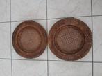 2 Rieten Onderschalen, Osier, Rond, Comme neuf, Enlèvement