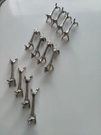 12 zeer mooie en oude bestekleggers in messing., Antiek en Kunst, Antiek | Bestek, Ophalen