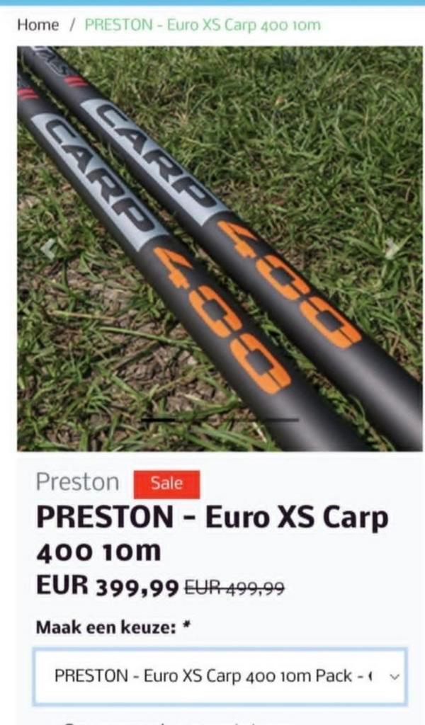Zo goed als nieuwe preston euro xs carp 400 van 10 meter, Watersport en Boten, Hengelsport | Witvissen, Zo goed als nieuw, Ophalen