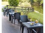 Lot terrasse : 5 tables + 10 chaises noires (terrasse), Enlèvement ou Envoi, Comme neuf, Plastique
