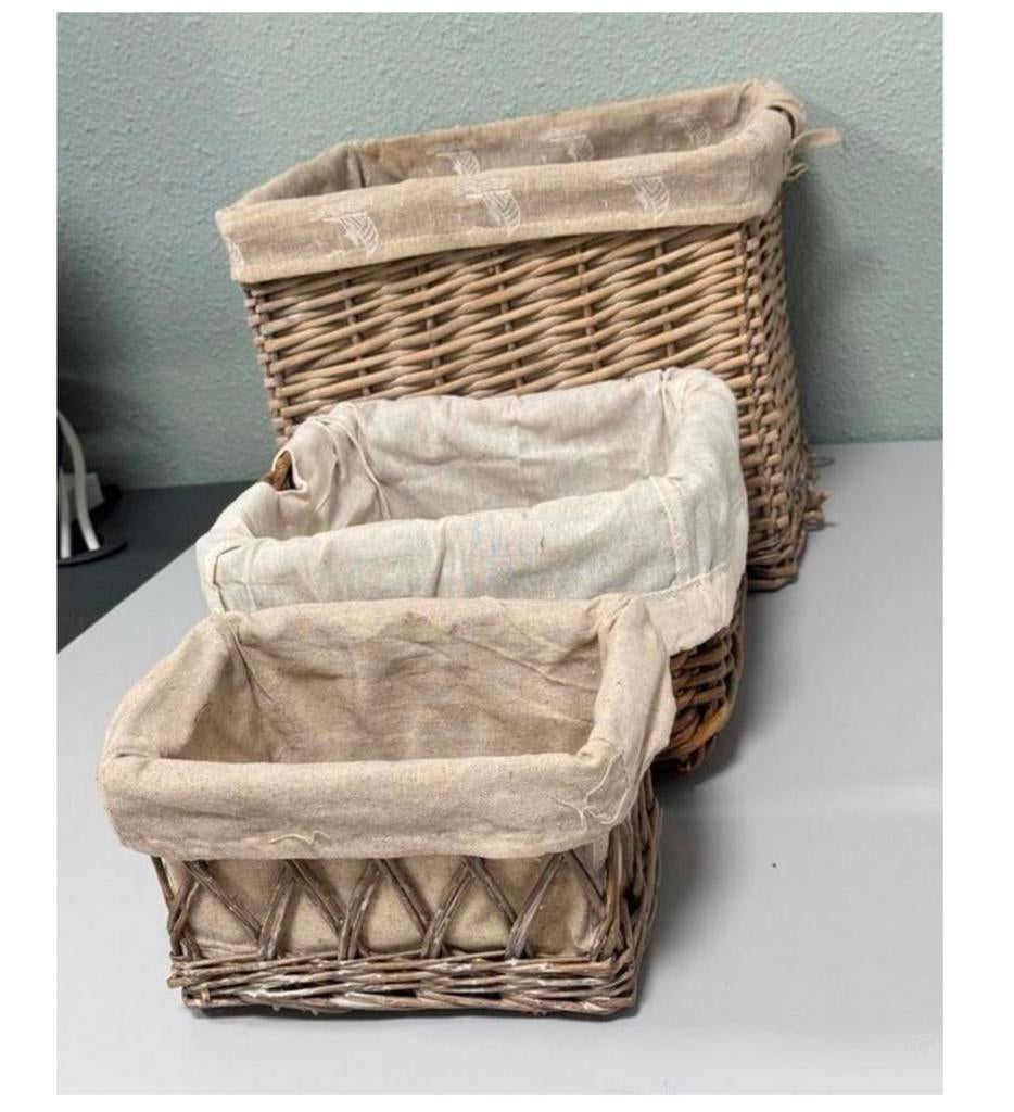 3 paniers de rangement vintage en osier et paniers rangement, Maison & Meubles, Accessoires pour la Maison | Plataux & Paniers