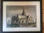 tekening in inkt bijgekleurd, Antiek en Kunst, Ophalen