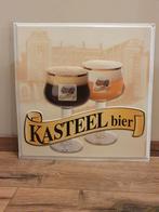 Metaal Reclamebord - KasteelBier 2003 -, Verzamelen, Biermerken, Ophalen of Verzenden, Gebruikt, Reclamebord, Plaat of Schild