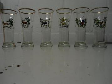 6 zeldzame, vintage bierglazen (fluitjes), Enlèvement ou Envoi