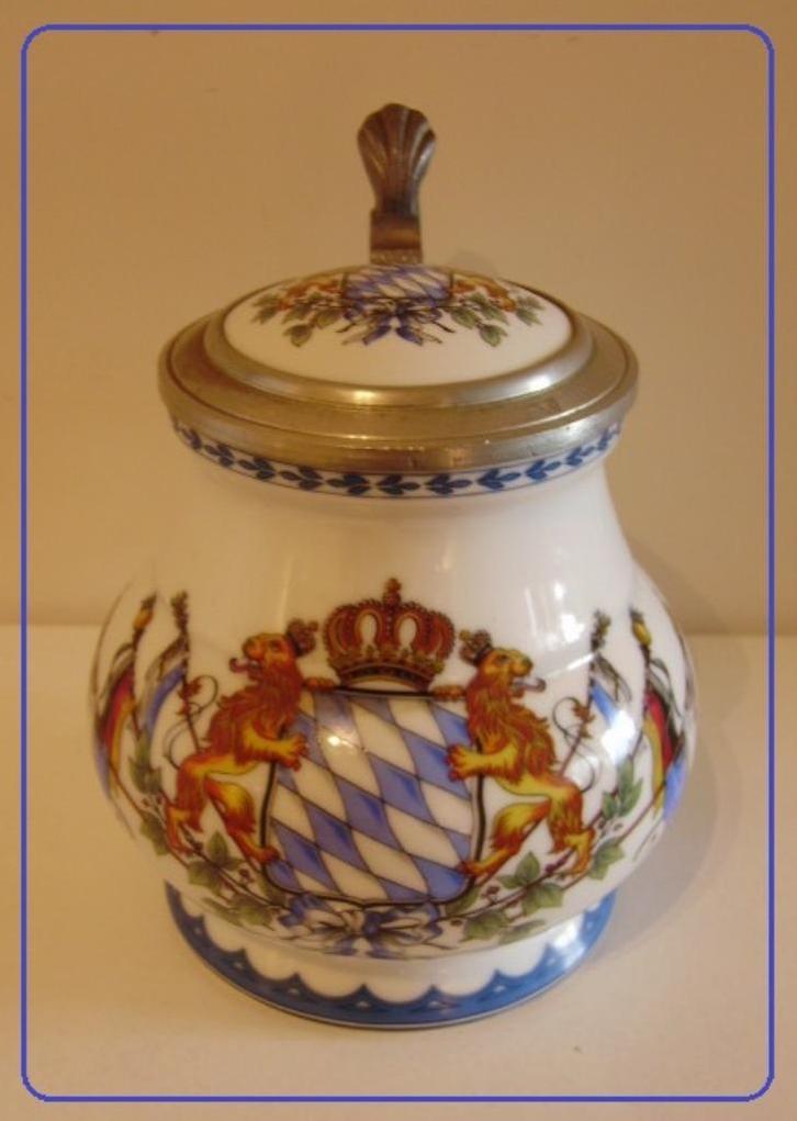 DUITSE kruik van >>> KUHR MUHLRIED <<< met tinnen deksel., Antiek en Kunst, Antiek | Keramiek en Aardewerk, Ophalen