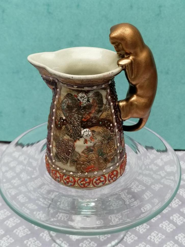 Antiek Japans Satsuma kruikje Meiji periode Kat Goud Kracht, Antiek en Kunst, Kunst | Niet-Westerse kunst, Ophalen of Verzenden