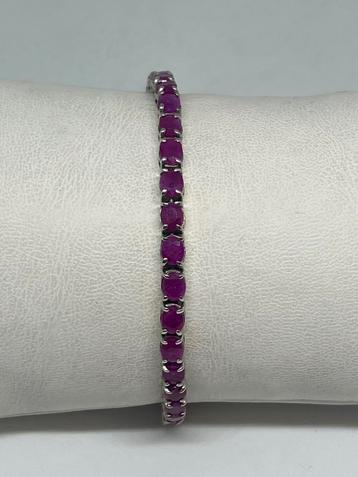 Armband met Echte Robijn – 925 Zilver beschikbaar voor biedingen
