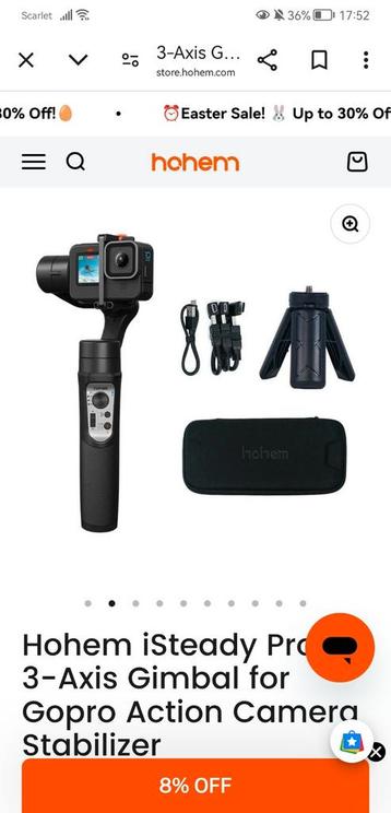 Stabilisateur de caméra d'action (GoPro, DJI), Enlèvement, Comme neuf