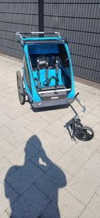 -50% Fietskar Thule Coaster XT dubbelzits incl kinderhangmat, Fietsen en Brommers, Opvouwbaar, Ophalen of Verzenden, Zo goed als nieuw