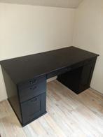 Zwarte bureau in echt hout, Ophalen, Gebruikt, Bureau