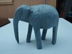 Een houten olifant kleur licht grijs, Verzamelen, Ophalen