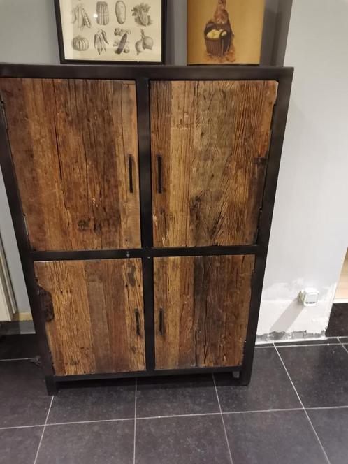 Industriële buffetkast - railwood, Huis en Inrichting, Kasten | Buffetkasten, Zo goed als nieuw, 100 tot 150 cm, 100 tot 150 cm