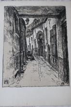Lithographie originale HENRI MORTIAUX/Vieille rue à Bruxelle, Enlèvement ou Envoi