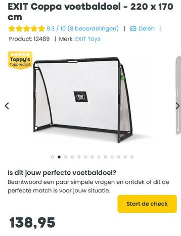 Voetbal goal 220x170 nieuw in doos  beschikbaar voor biedingen