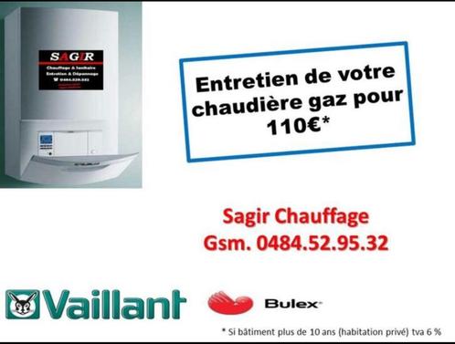 chauffagiste entretien chaudière gaz 110€*, Bricolage & Construction, Chauffage & Radiateurs, Enlèvement