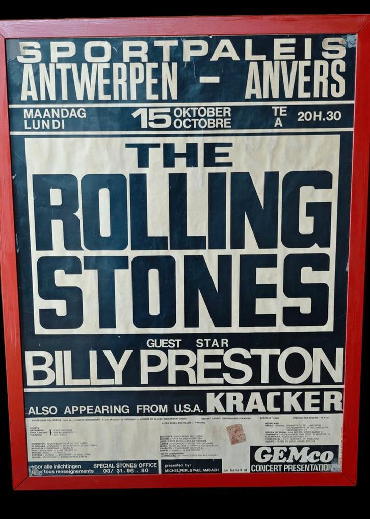 Rare Rolling Stones Original Poster - Antwerp 1973, Collections, Posters & Affiches, Enlèvement ou Envoi