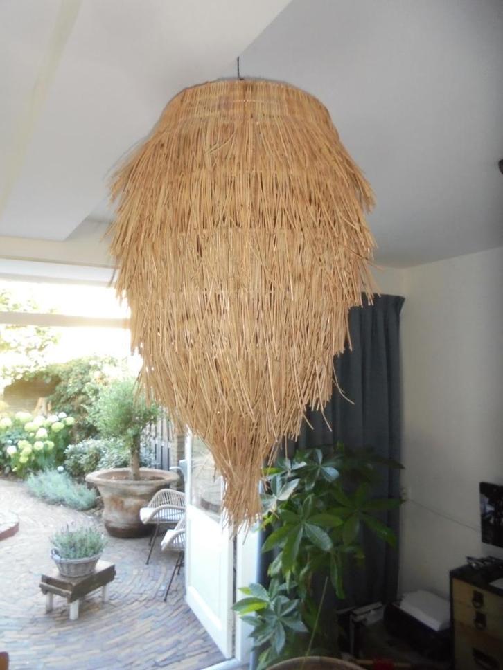 Splinternieuwe Ibiza/Boho Lamp Rotan Naturel van J-Line, Huis en Inrichting, Lampen | Hanglampen, Nieuw, 75 cm of meer, Overige materialen