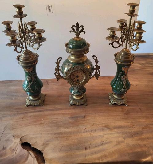 Schouwgarnituur, Antiek en Kunst, Antiek | Brons en Koper, Ophalen of Verzenden